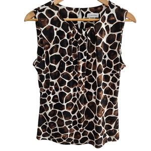 Calvin Klein Animal Print Sleeveless Blouse